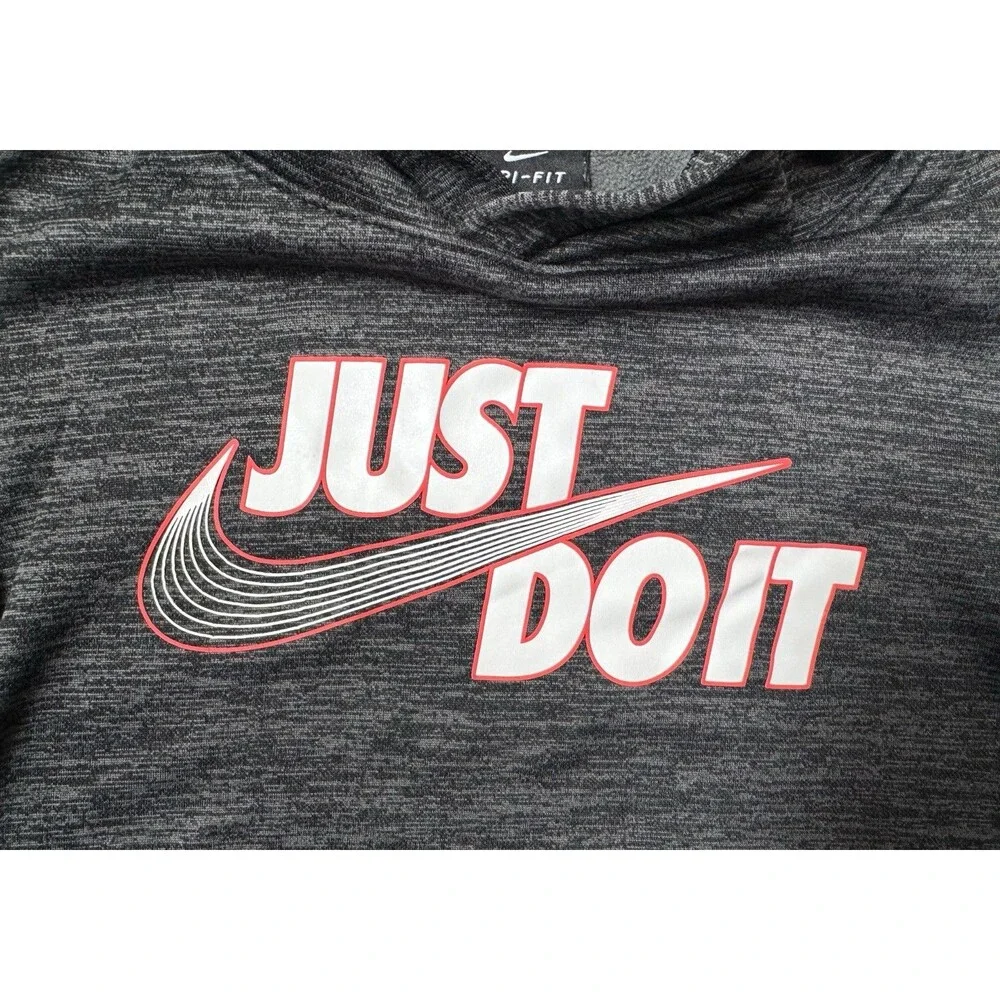 Nike Boys 4/5 Black/Gray Pullover Kangaroo Pocket Logo Hoodie